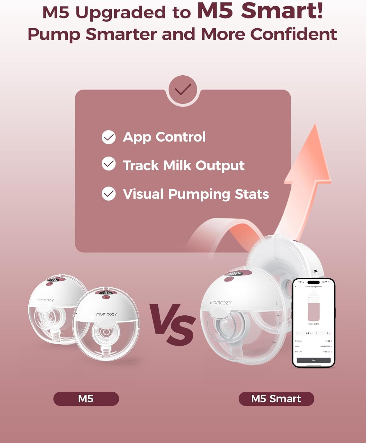 Momcozy M5 Smart APP Controlled Wearable Breast Pump 42