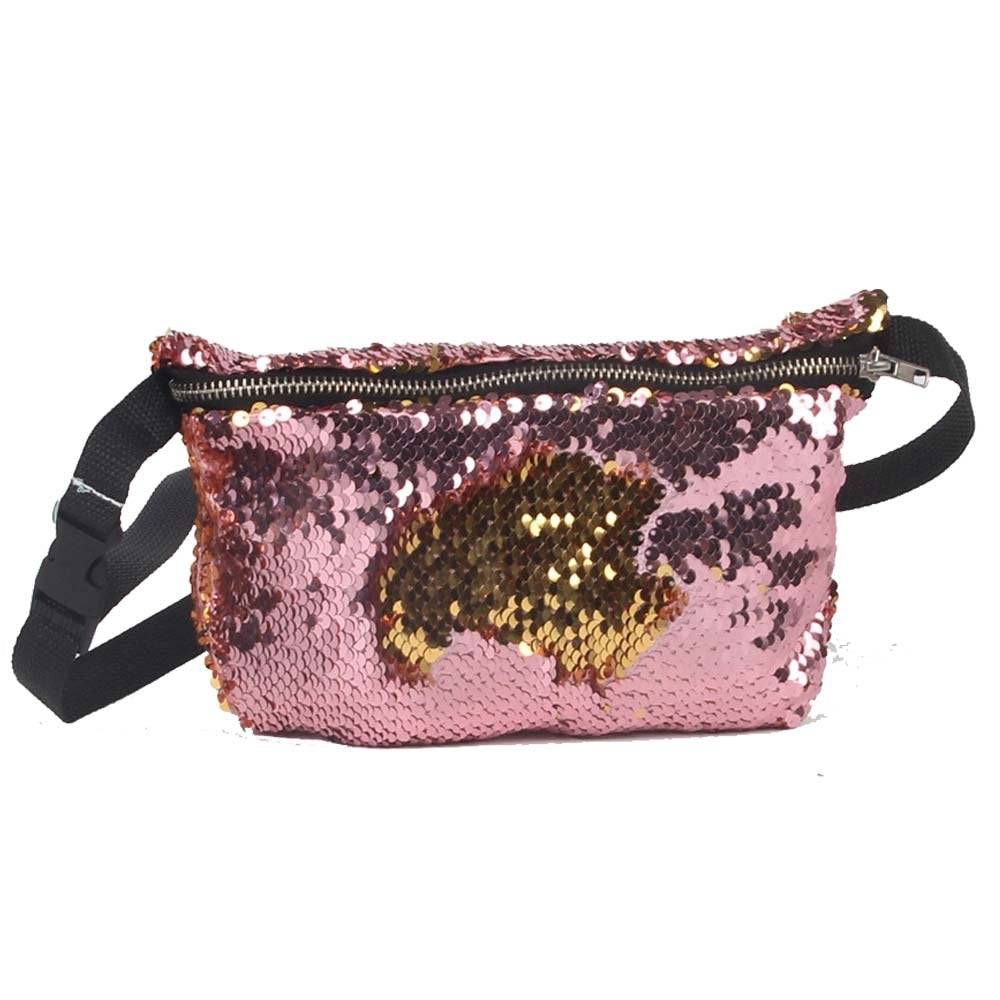 YEKEYI Reversible Mermaid Sparkling Sequins Glitter Belt Waist Bag Handbag Wallet Purse Case Cosmetic Makeup Bag Waist BST220