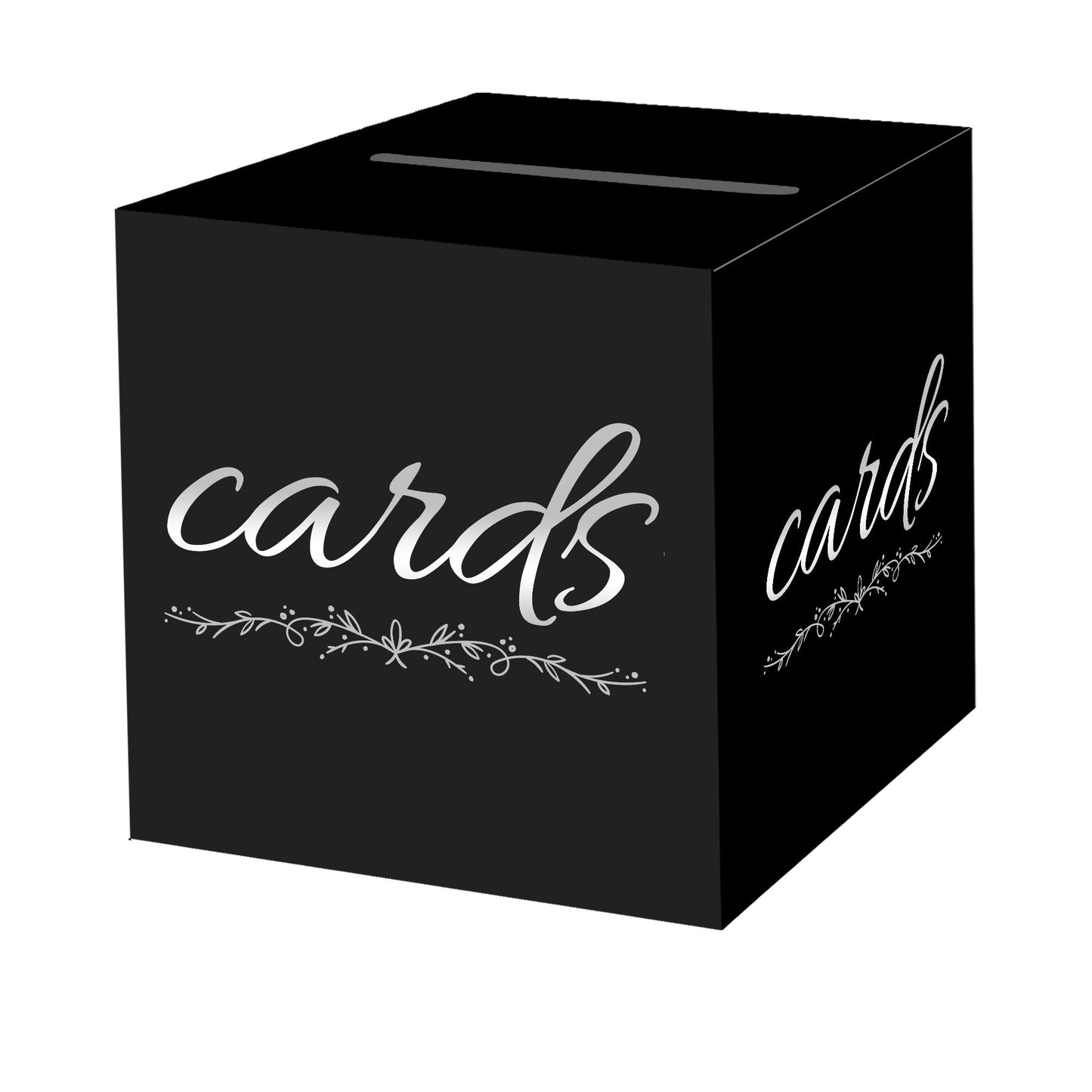 1 Pack White and Gold Wedding Card Box for Party Graduation Bridal Baby Shower Retirement Decorations Cardboard Birthday Card Holder Raffle Ballot Voting Box with Slot 7.8 x 7.8 x 7.8 In BST220