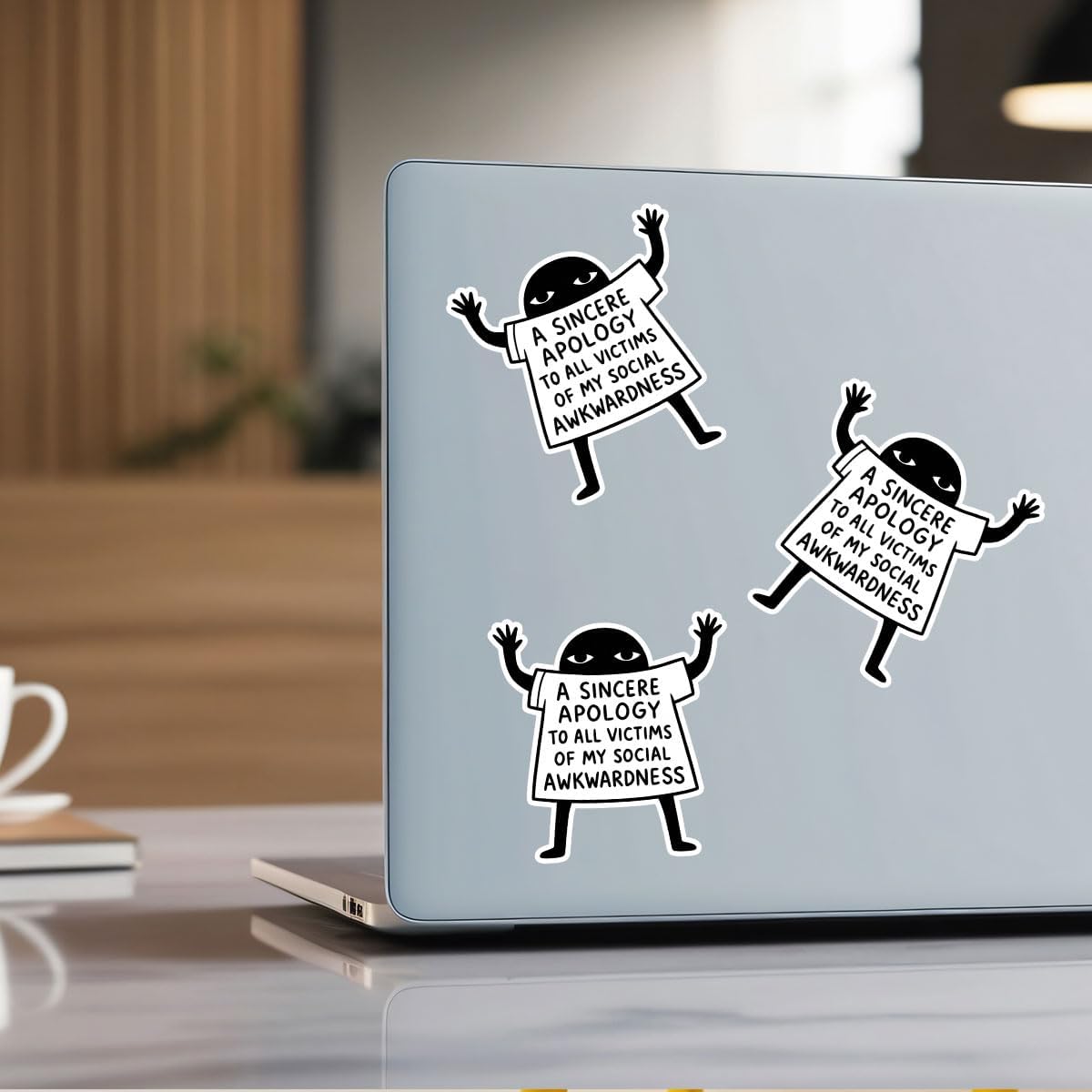 3 Pcs Social Awkwardness Vinyl Stickers – Funny Relatable Quote Decals for Introverts and Anxious Minds, Waterproof Sticker Pack for Laptop, Water Bottle, Journal, Mirror (S1, 2 inch) BST202