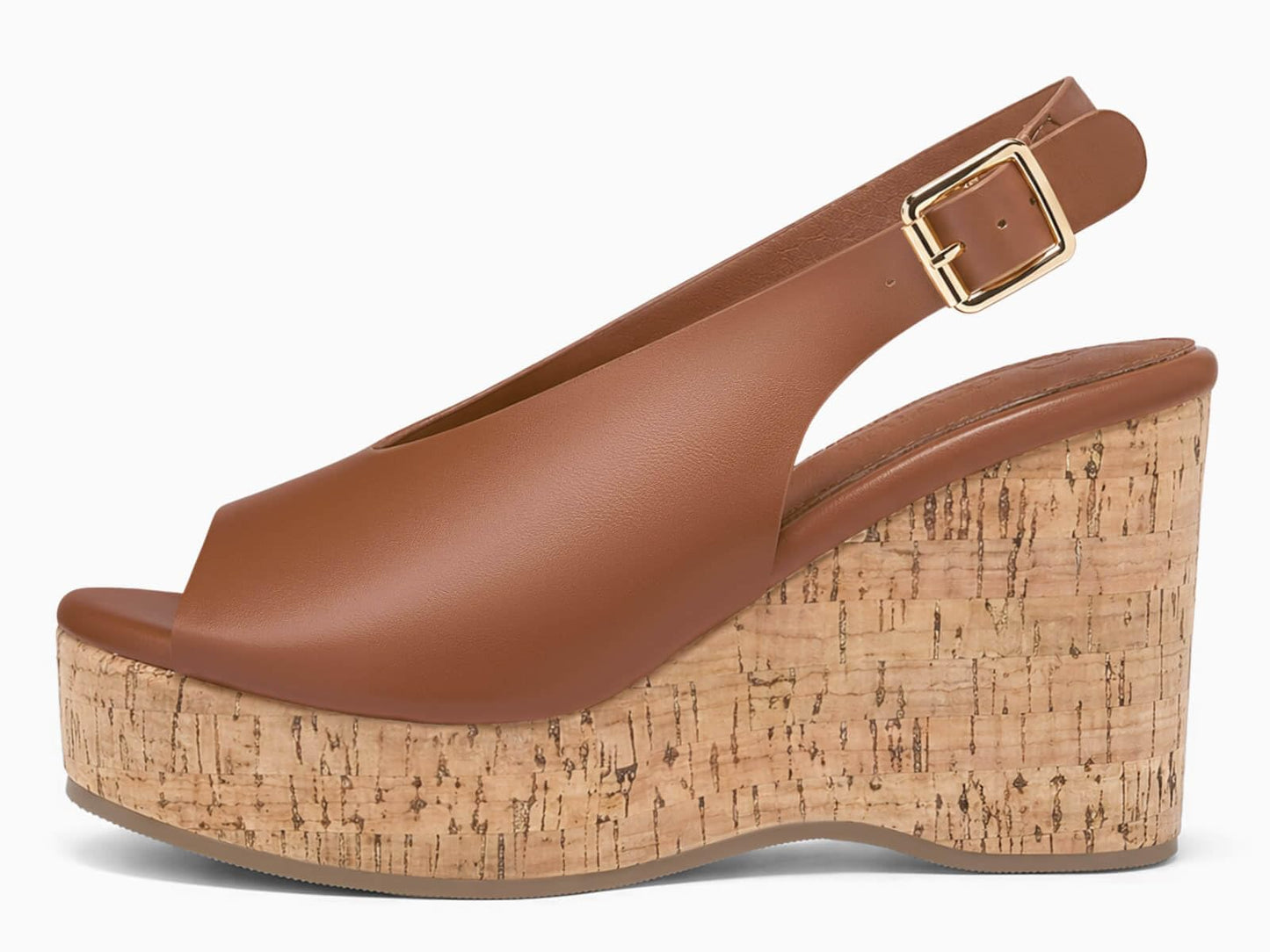 Coutgo Womens Platform Wedge Sandals Open Peep Toe Slingback Cork High Heels Summer Beach Shoes DD1210