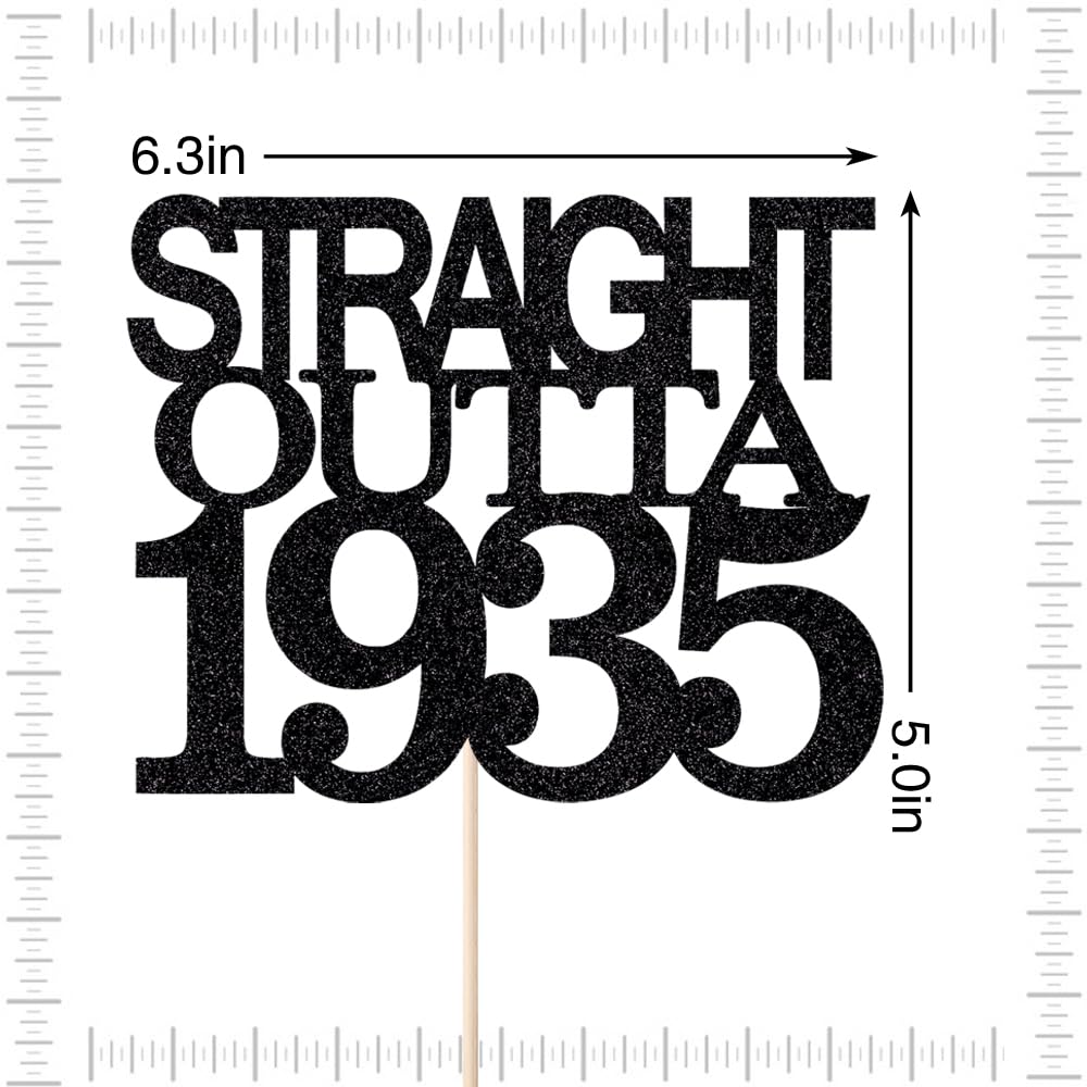 Black Glitter Straight Outta 1961 Cake Topper,Hello 65,Funny 65th | Birthday Cake Topper,65 Fabulous,Cheer to 65 Years,Men and Women 65th Birthday/Wedding/Anniversary Party Decorations BST202