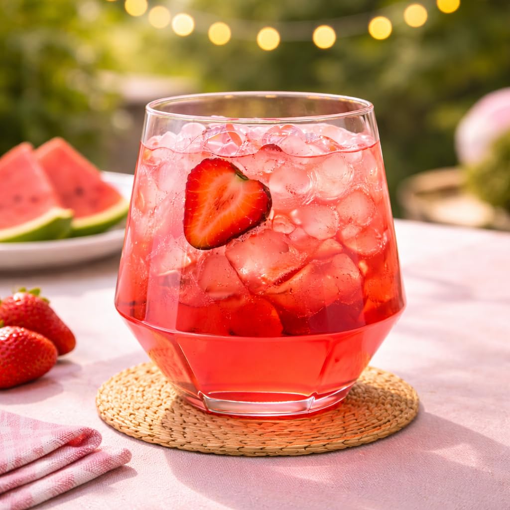 Oojami 40 Pack Diamond Disposable Plastic Wine Glasses 12oz for Parties | Stemless Wine Cups, Champagne Cocktail Whiskey - Shatterproof Unbreakable Reusable Recyclable BPA-Free, Weddings Birthday BST220