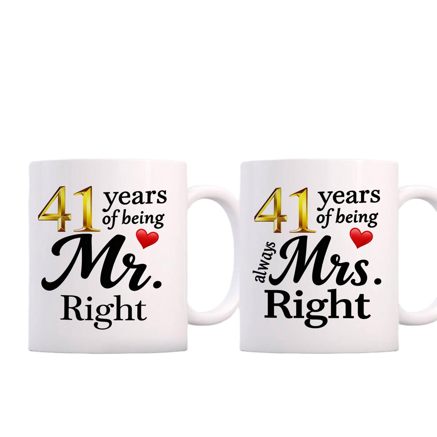 10 Year Anniversary For Couple Coffee Mugs Set of 2-10th Wedding Gifts Decorations for Parents Grandparents Husband Wife Him Her 11oz (10th) BST220