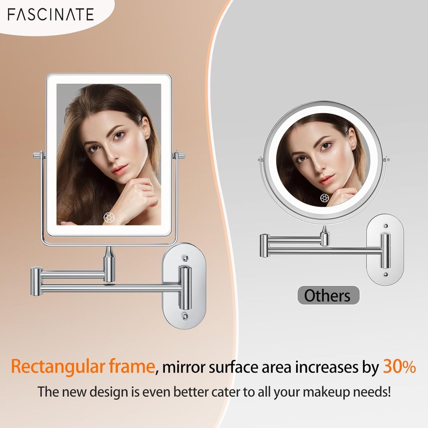 Rechargeable Wall Mounted Makeup Mirror 78