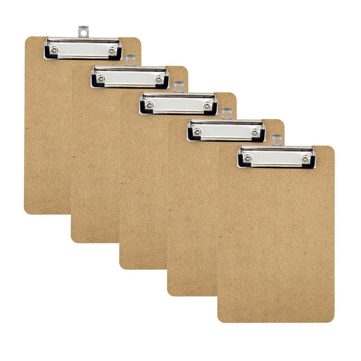 Wood Clipboard 8.74x5.82in, Memo Size A5 Clipboards Wooden Heavy Duty Clipboard with Low Profile Clip for Office, Teacher, Classroom & Back to School College Supplies, Pack of 5 BST326H
