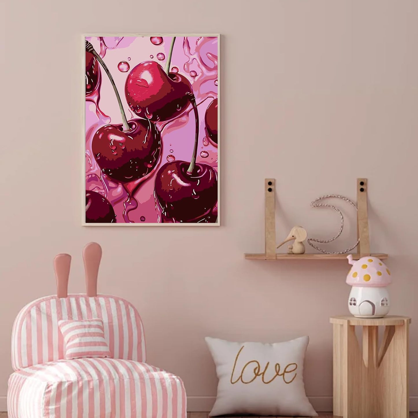 AIBOERL Cherry Diamond Art Kits for Adults,Cherry 5D Diamond Painting Kits for Adults Beginners,DIY Full Round Drill Diamond Dot Painting Gem Art Kits for Adult, Home Wall Decor 12x16Inch BST220