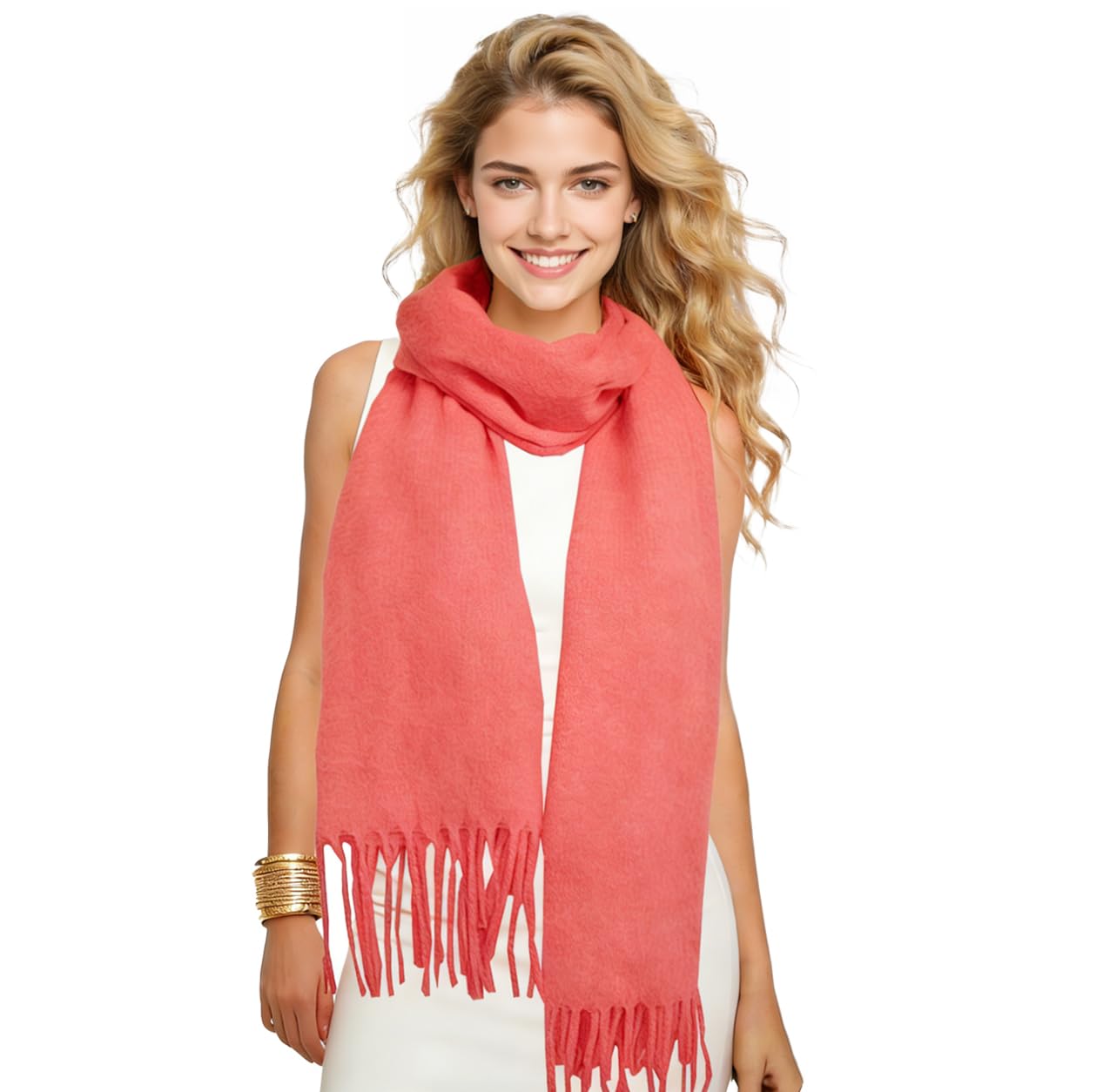 Winter Soft Long Scarf, Pashmina Shawls and Wraps, Warm Large Scarves for Men Women Evening Dress Wedding WN420