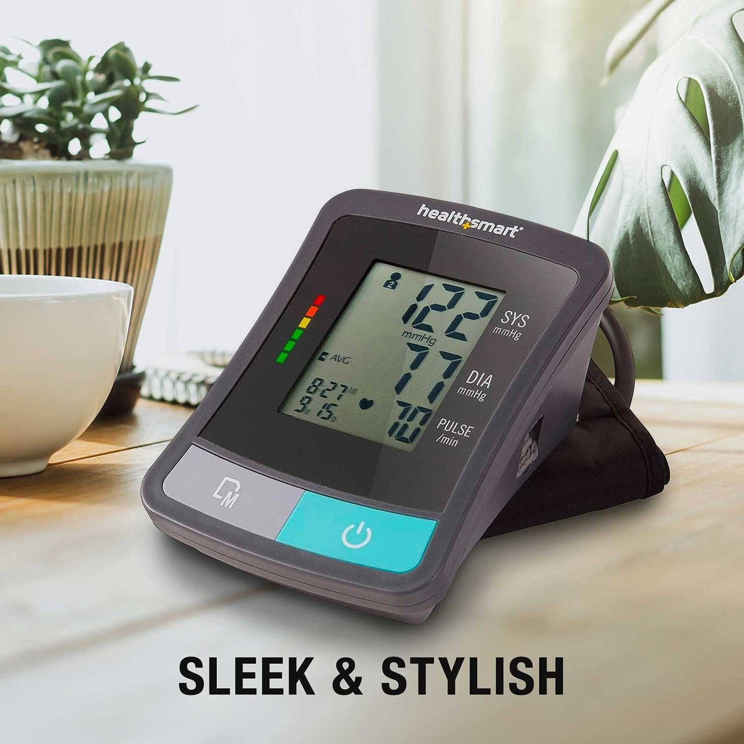 HealthSmart Digital Premium Blood Pressure Monitor with Automatic Upper Arm Cuff that Displays Blood Pressure, Pulse Rate and Irregular Heartbeat, Stores up to 120 Readings for 2 Users