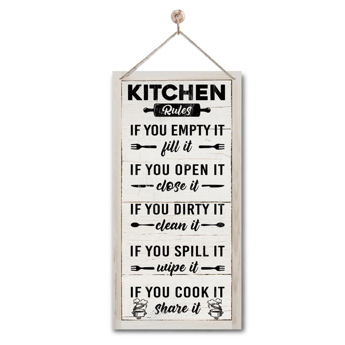 Rustic & Funny Bathroom Signs - Western & Farmhouse Bathroom Rules Wall Decor E1 BST202