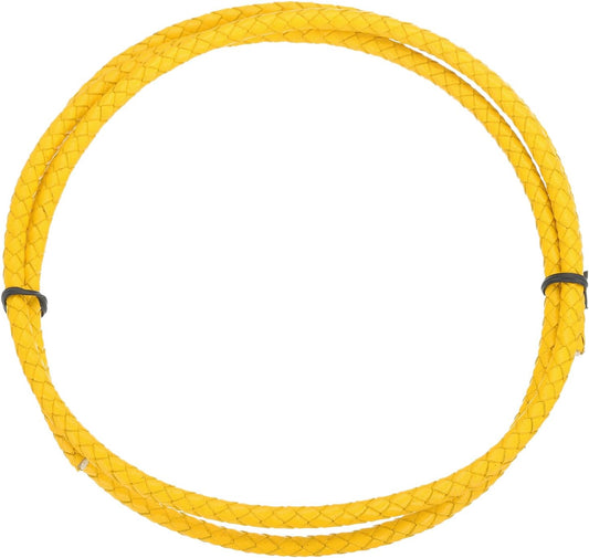 MECCANIXITY 1.1 Yards Bolo Tie Cord 6mm Diameter Round Braided Leather Strip 1 Meter Long for Bracelet Necklace Beading, Yellow WN420