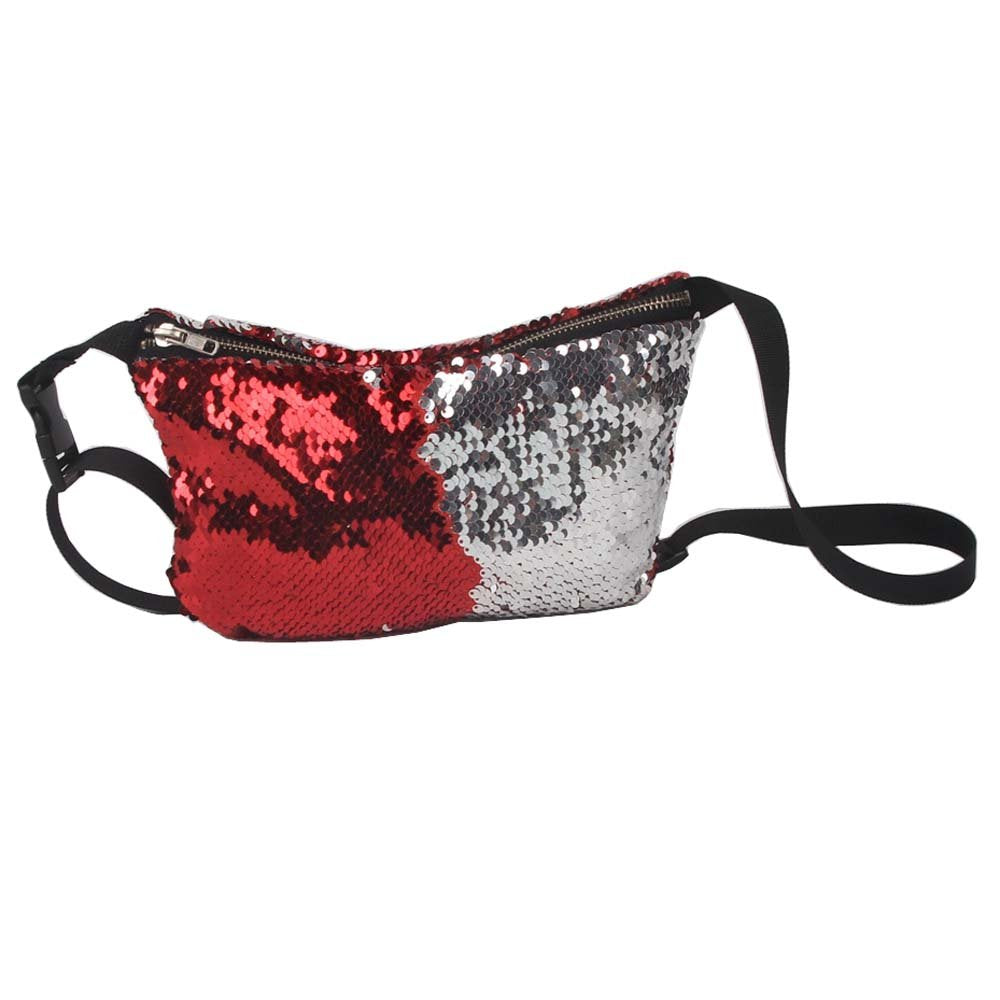 YEKEYI Reversible Mermaid Sparkling Sequins Glitter Belt Waist Bag Handbag Wallet Purse Case Cosmetic Makeup Bag Waist BST220