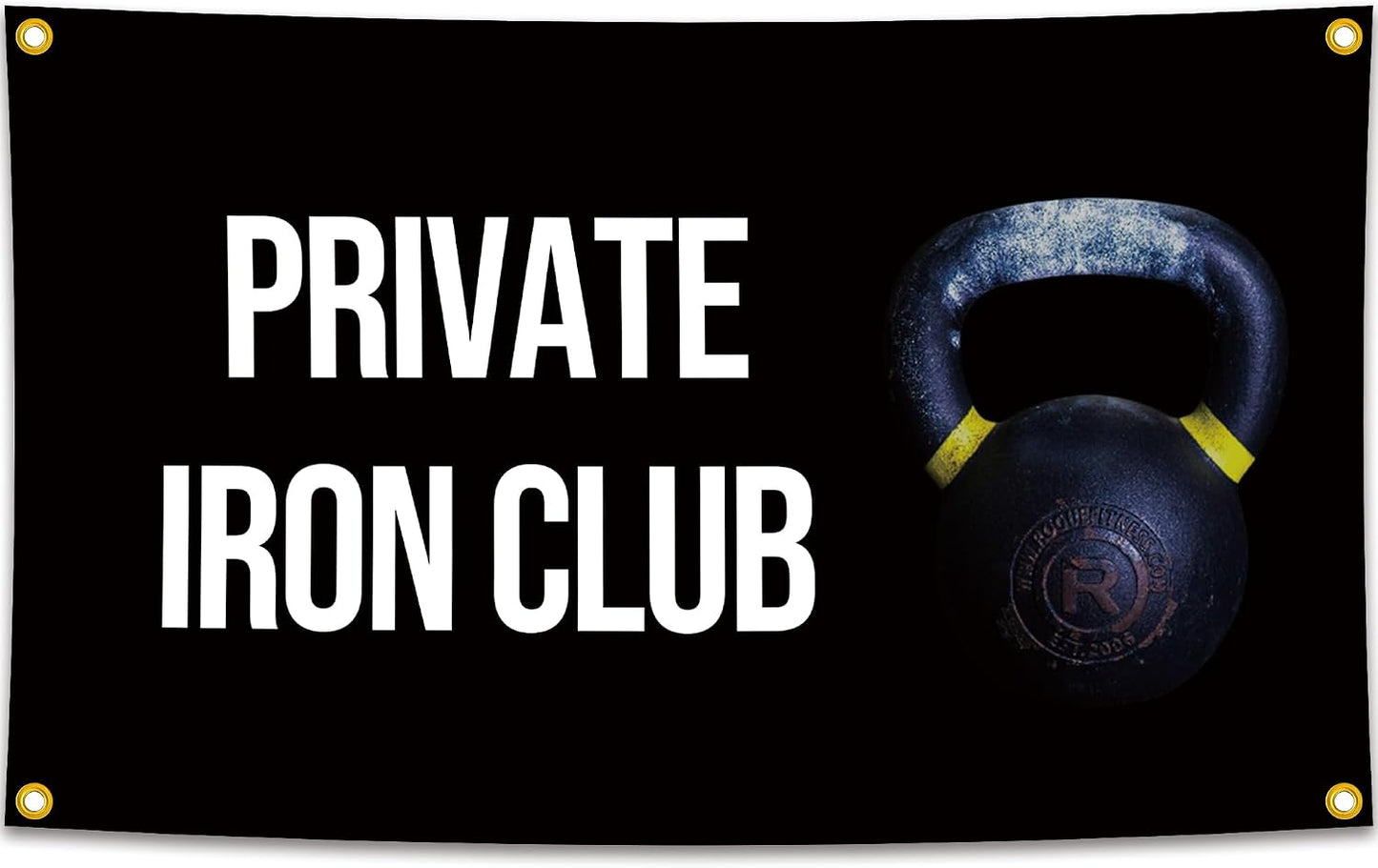 Lyeedoom Private Iron Club Motivational Gym Banner 5x3FT | Inspirational Fitness Wall Art, For Home Gym Garage Office Dorm Room, Exercise Encouragement Tapestry, Positive Quotes BST202