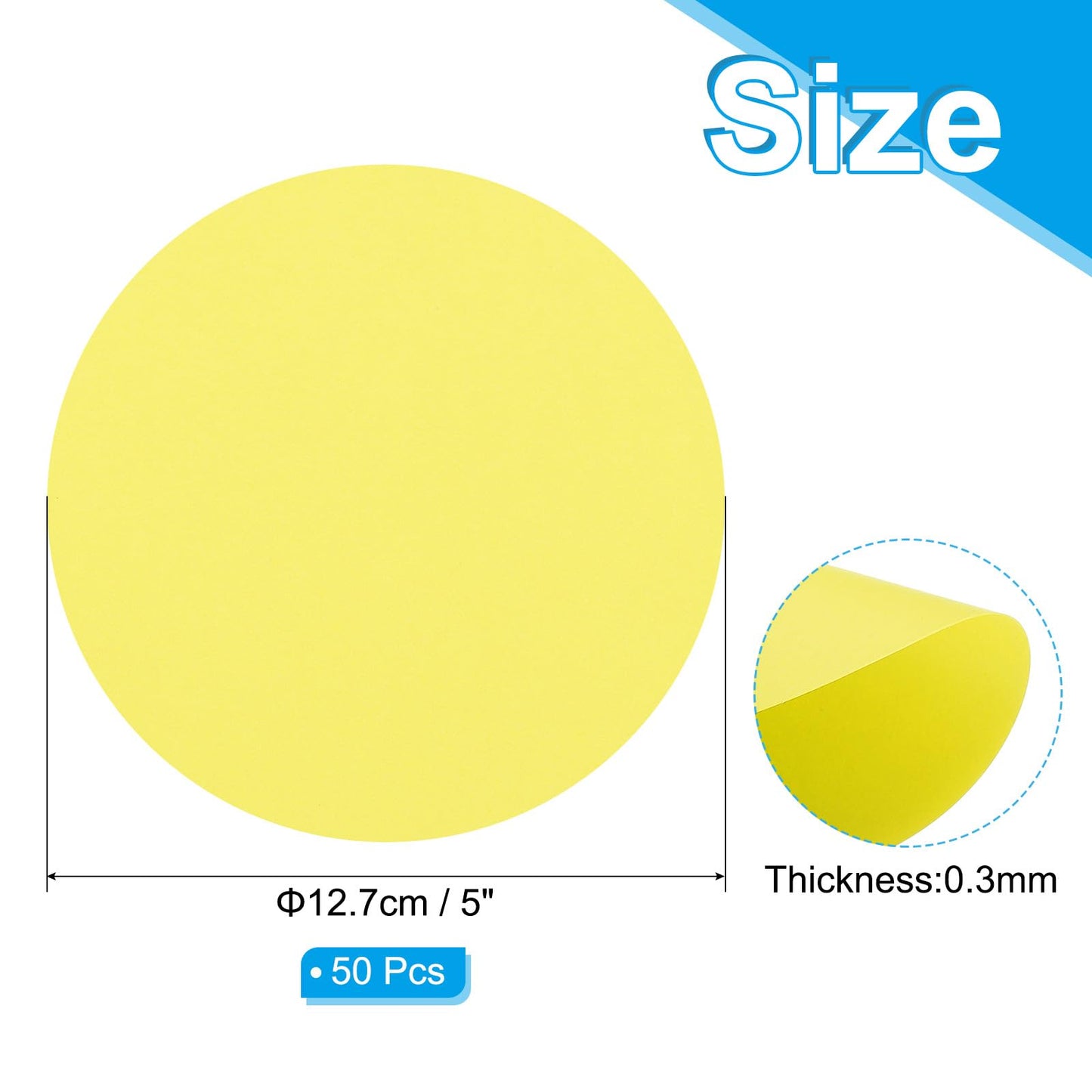 PATIKIL 4inch Circle Card Stock, 50Pcs Round Shape Cutouts Paper Thick Cardstock Coaster for DIY Craft Projects Classroom Bulletin Board Decor, Sky Blue BST326L
