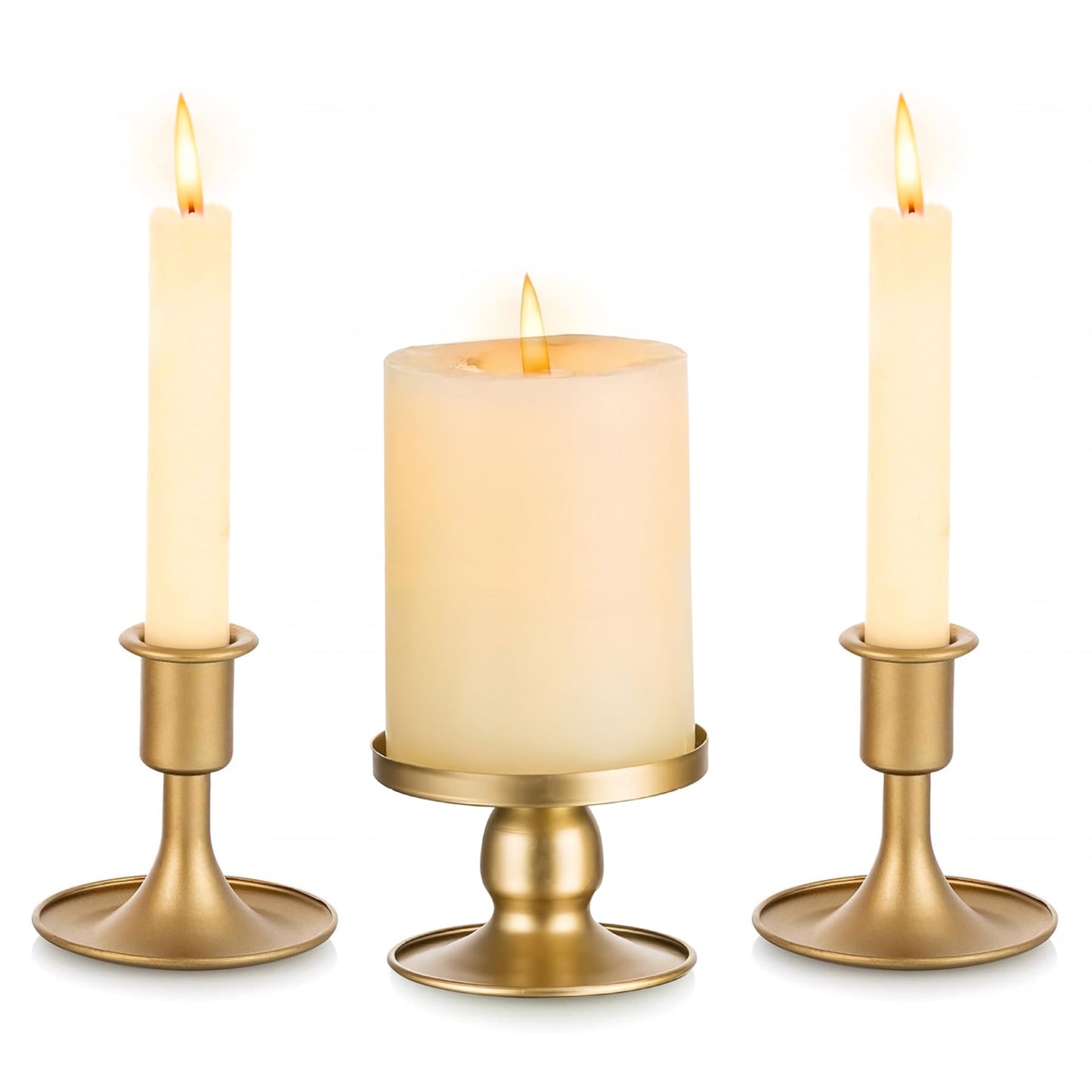 Unity Candle Holder - Unity Candle Holders for Weddings, Metal Unity Candlestick Holder Set of 3, Decorative Unity Candle Stand for Wedding Ceremony Table Centerpiece Decoration Gift (Silver) BST202