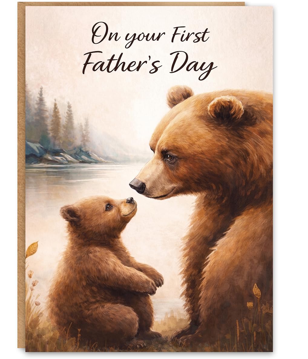 Funny Fathers Day Card for Dad, Fathers Day Gift from Daughter or Son, Blank Inside, with Kraft Envelope and Gold Seal Sticker BST220