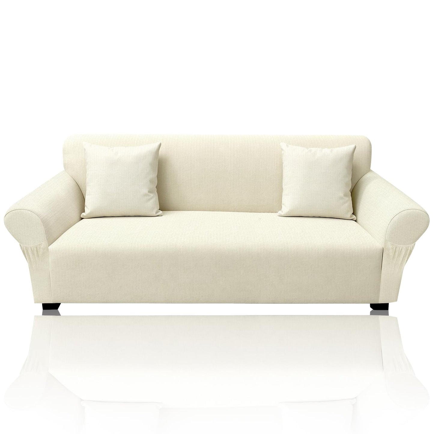 Sofa Slipcover with 2 Pillow Cover for 3 Cushion Couch, Non Slip Furniture Protector with Elastic Bottom, Washable Sofa Cover for Kids, Pets (Sofa, Navy) BST326H