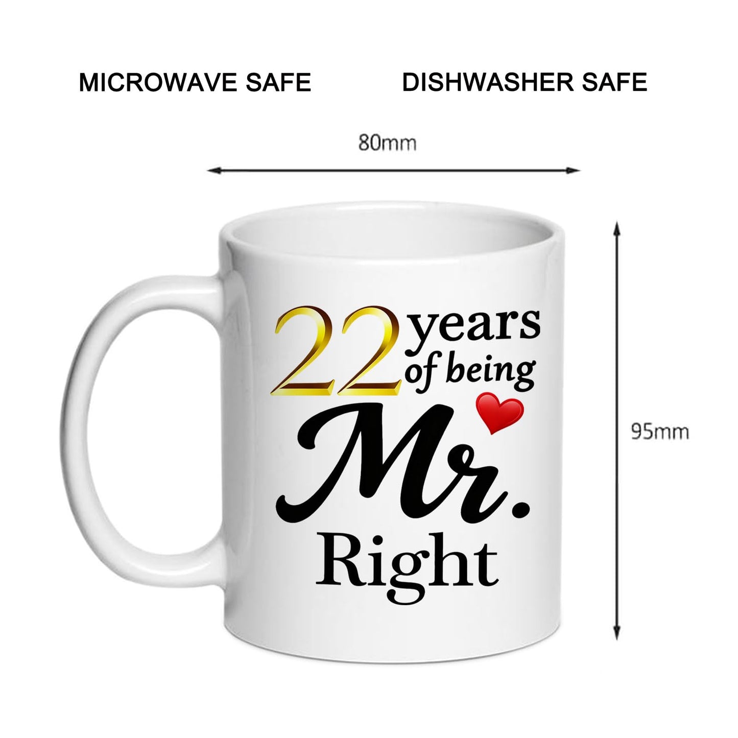 10 Year Anniversary For Couple Coffee Mugs Set of 2-10th Wedding Gifts Decorations for Parents Grandparents Husband Wife Him Her 11oz (10th) BST220