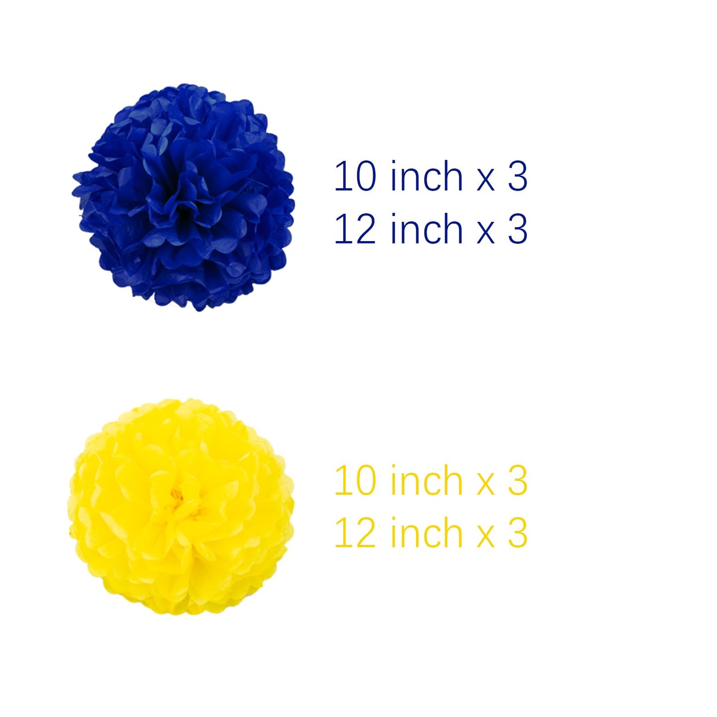 Blue Green and Purple Tissue Pom Poms Paper Kit DIY Decorative Flowers Ball for Birthday Party Wedding Hanging Decorations Pack of 12 10in12in BST220