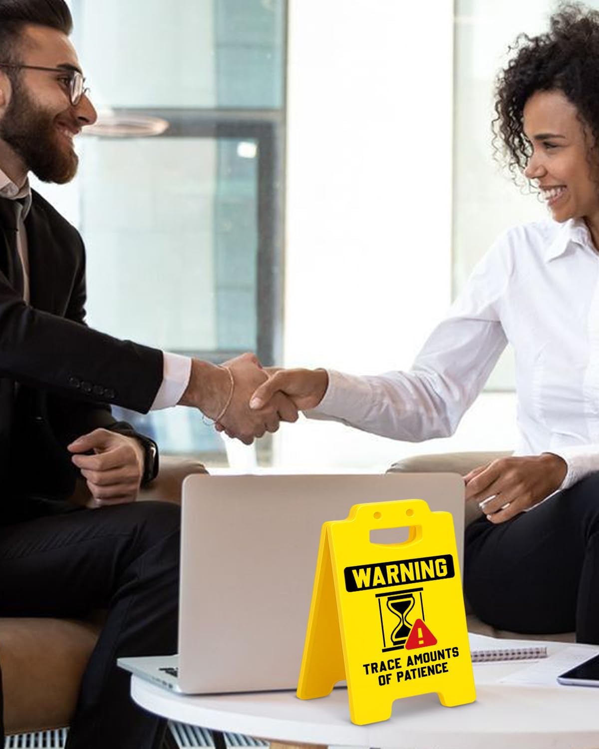 Funny Office Desk Decor Sign Trace Amounts of Patience Sign Cubicle Decorations Humor Office Gifts for Boss Supervisor Leader Coworker BST202