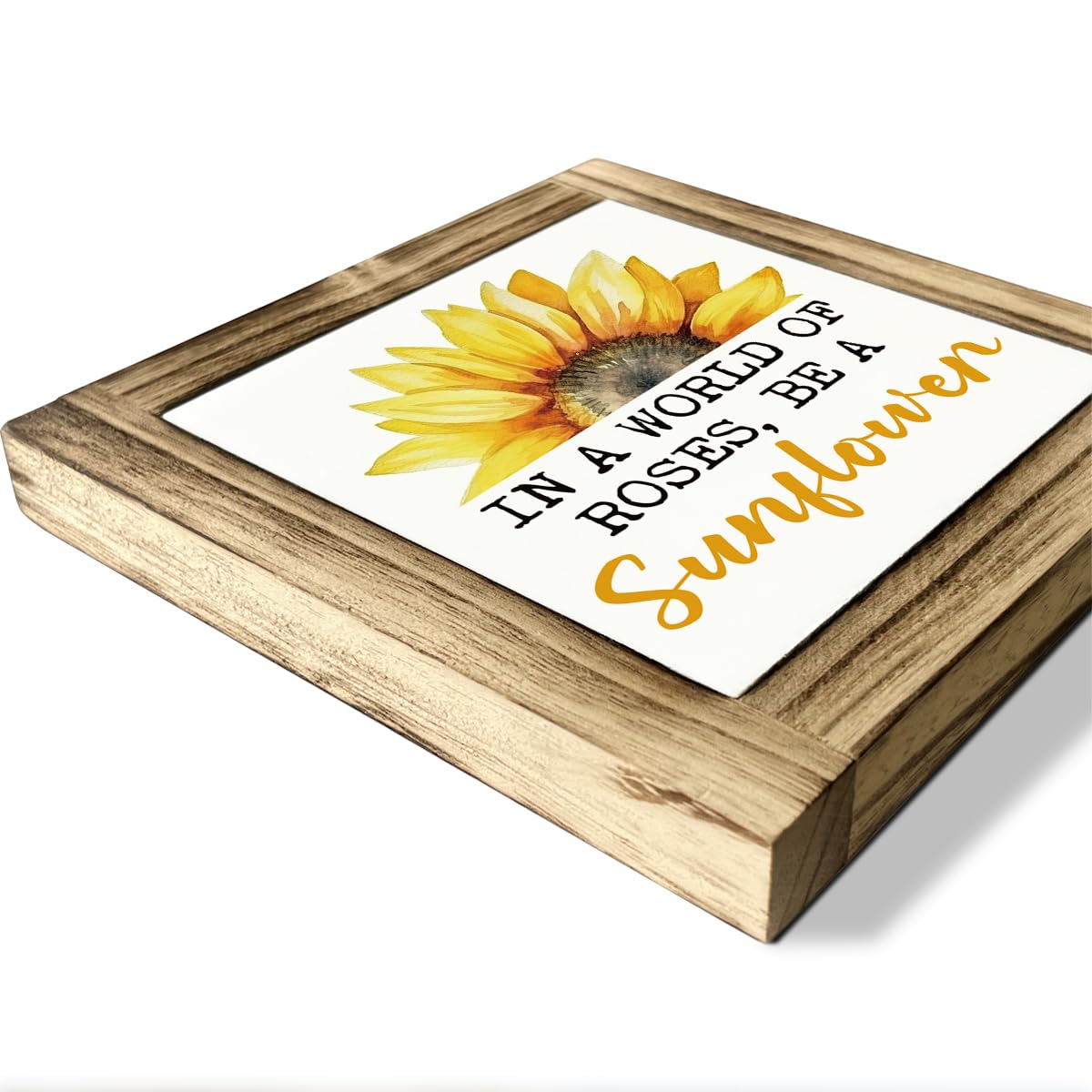 Inspirational Decor Signs, Lemon Summer Decoration, Positive Home Bar Decors, Rustic Kitchen Decors for Shelf, Wood Box Sign Desk Decor, When Life Gives You Lemons Make Lemonade Sign 5.9×5.9inches BST220