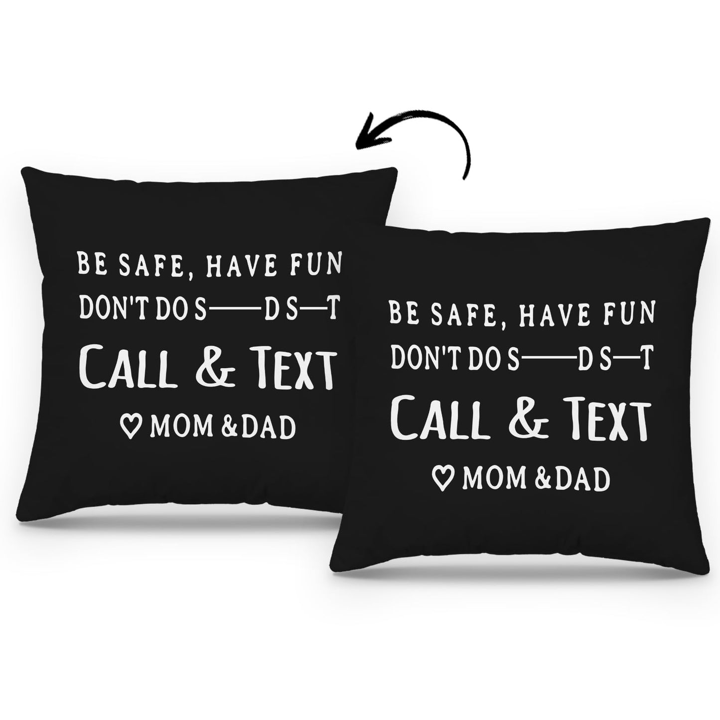 Mingnei Have Fun Be Safe Don't Throw Pillow Covers College Dorm Cushion Cover, Funny Call Text Mom Dad Home Sofa Living Room Bed Decorative Pillow Cases 18 x 18 Pillowcase (Grey) WN420