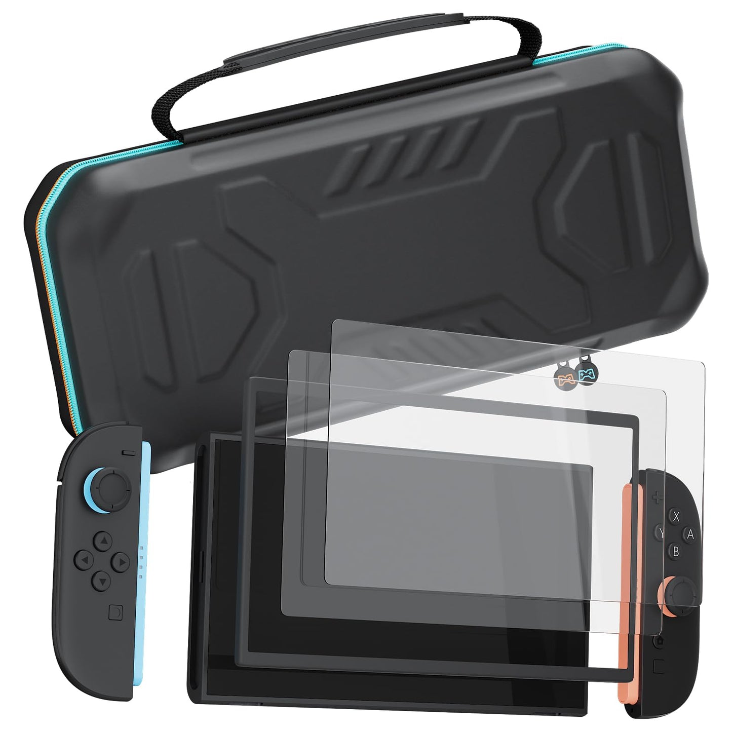Hosanwell Switch2 13 in 1 Accessories Set for 2025 Nintendo Switch2 Model,Switch2 Hard Carrying Case with Switch2 Protective Case,8 Thumb Grip,2 Screen Protector,1 Stand WN420