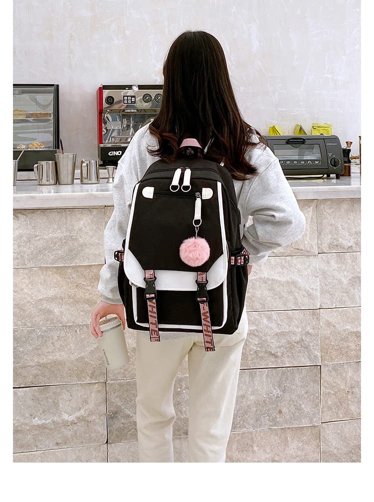 dageraad Backpacks For Teen Girls With USB Port,Kids Backpack With USB Lightweight Water Resistant Can Hold 15.6in Notebook,Tablets.Girls Backpack Can Be Used As Gift for Students Or Friends (Green) BST326H