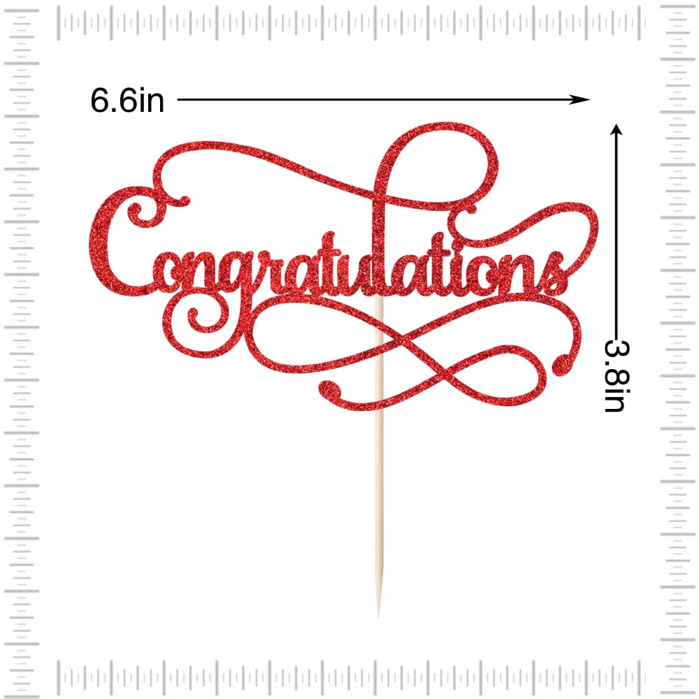 Congratulations Cake Topper,Congratulations 2026 Graduation | Cake Topper,Graduation, Wedding, Retirement, Birthday, Anniversary, Celebration Party Decorations Supplies (Black Gold) BST202