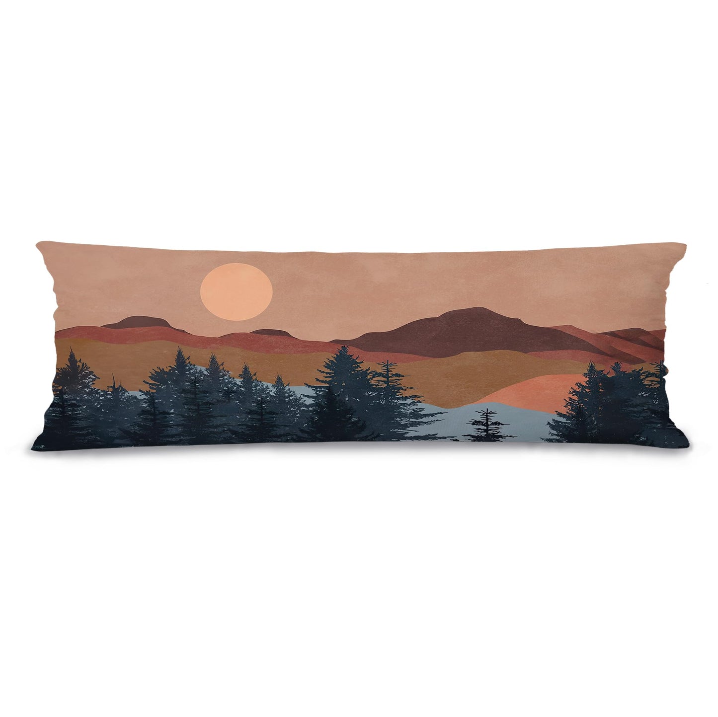 Boho Sun Sunshine 21x54 Body Pillow Cover Case, Modern Neutral Boho Horizontal Sun Sunset Sunrise Decorative Long Hug Pillow Cases for Bed Couch BST220