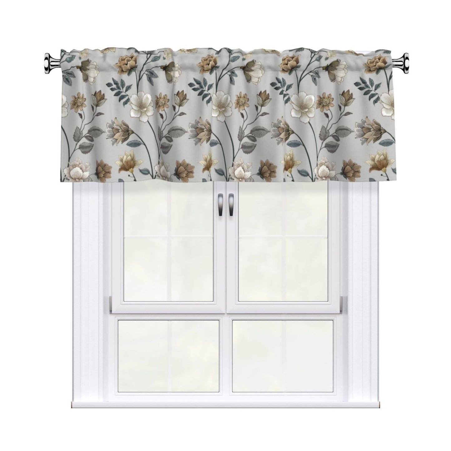 Patriotic Valance for Kitchen 2 Pack 54"x18" American Flag Curtains for Windows Red White Blue Stars 4th of July Independence Day Eucalyptus Leaf Window Treatment Rod Pocket Valance for Home Decor BST326L