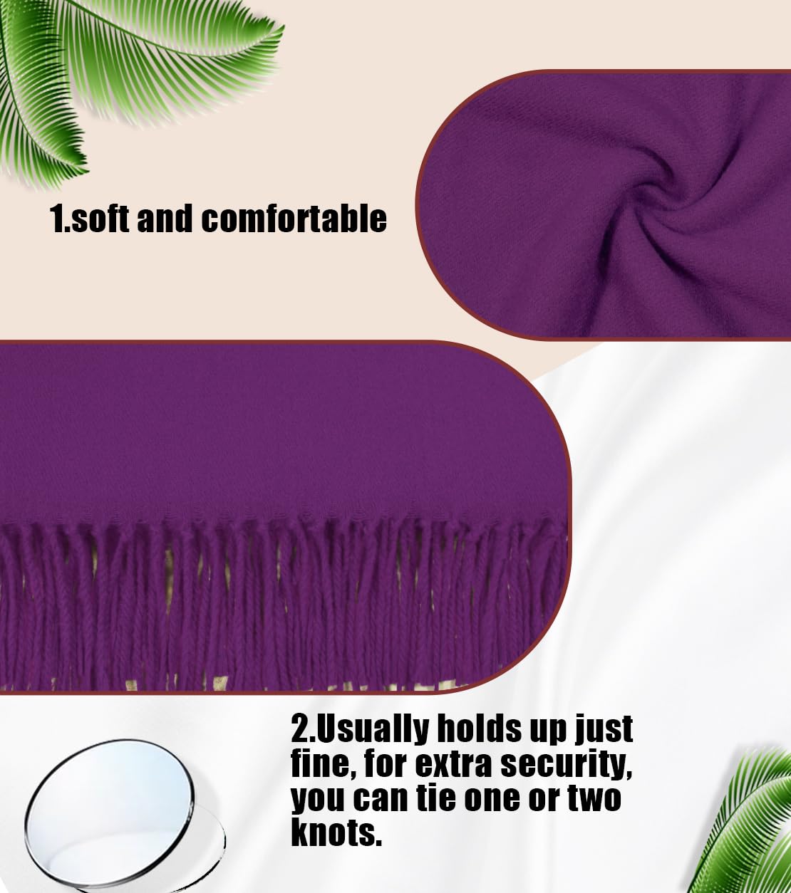 Winter Soft Long Scarf, Pashmina Shawls and Wraps, Warm Large Scarves for Men Women Evening Dress Wedding WN420