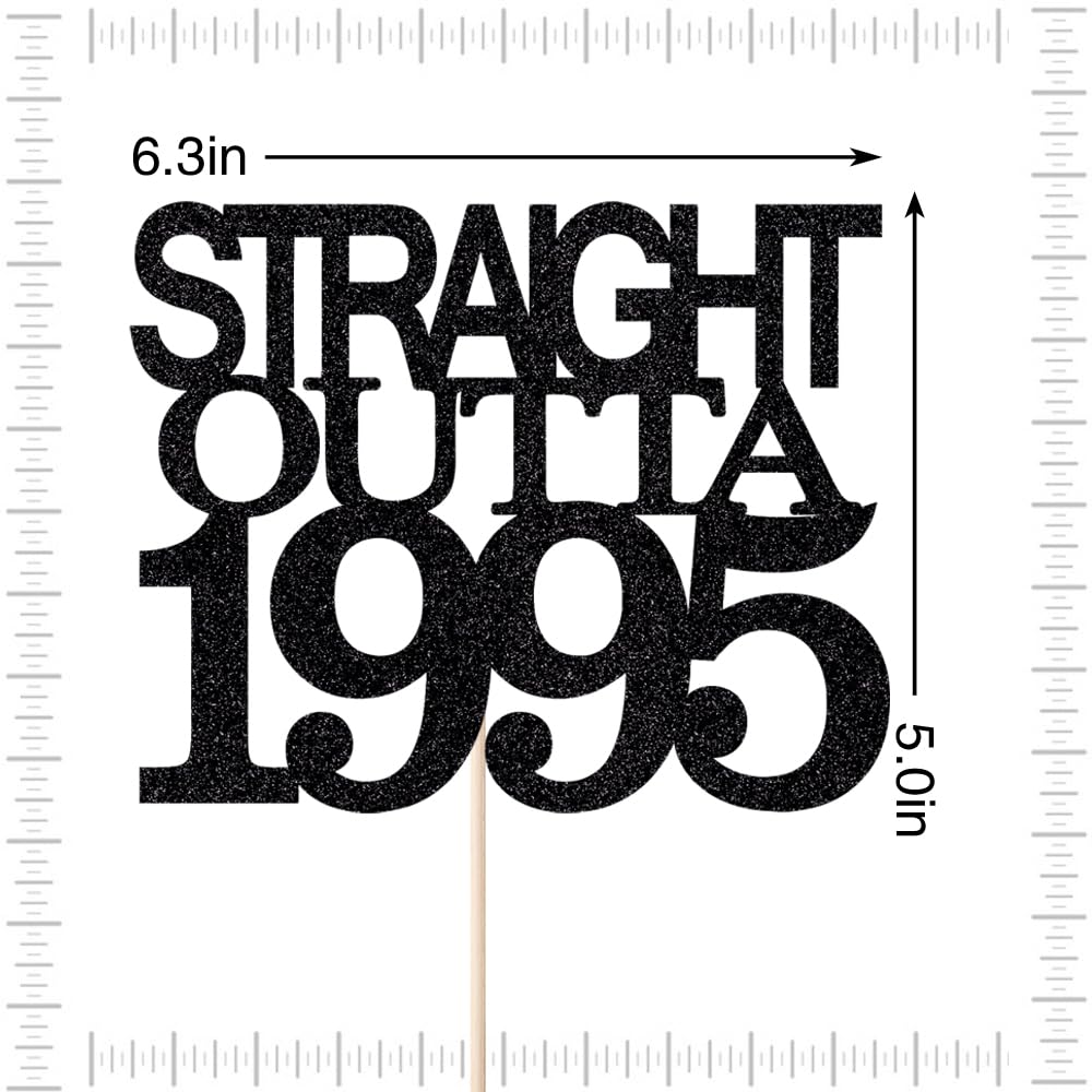 Black Glitter Straight Outta 1961 Cake Topper,Hello 65,Funny 65th | Birthday Cake Topper,65 Fabulous,Cheer to 65 Years,Men and Women 65th Birthday/Wedding/Anniversary Party Decorations BST202