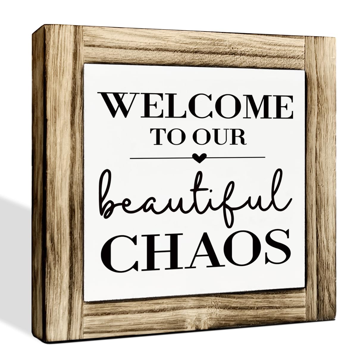 Homes Decor Signs, Decorative Wooden Box Sign, Farmhouse Decors for Living Room, Bedroom, Kitchen, New Home Decor, Shelf Counter Decoration, Home Sweet Home Sign, 5.9×5.9 inches BST220