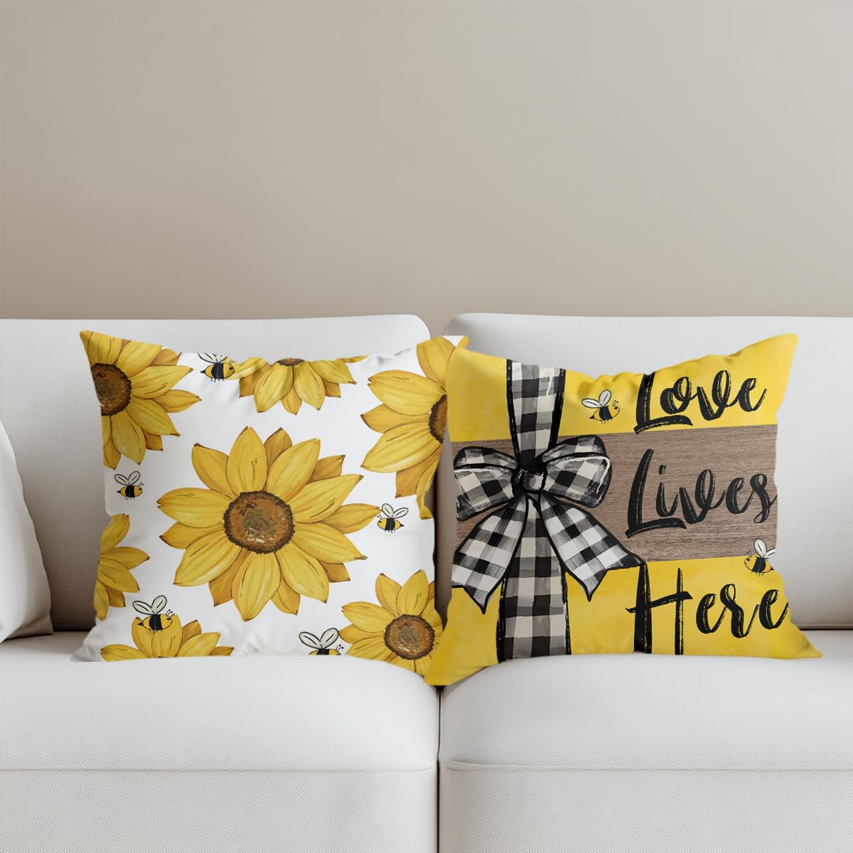 4 PCs Lemon Decor Pillow Covers 18x18, Italian Gifts Throw Pillow Covers | Italy Lemon Pillow Cases Decorative Pillow Protectors Living Room Bedroom Office Home Decor for Cushion Car Bed BST202