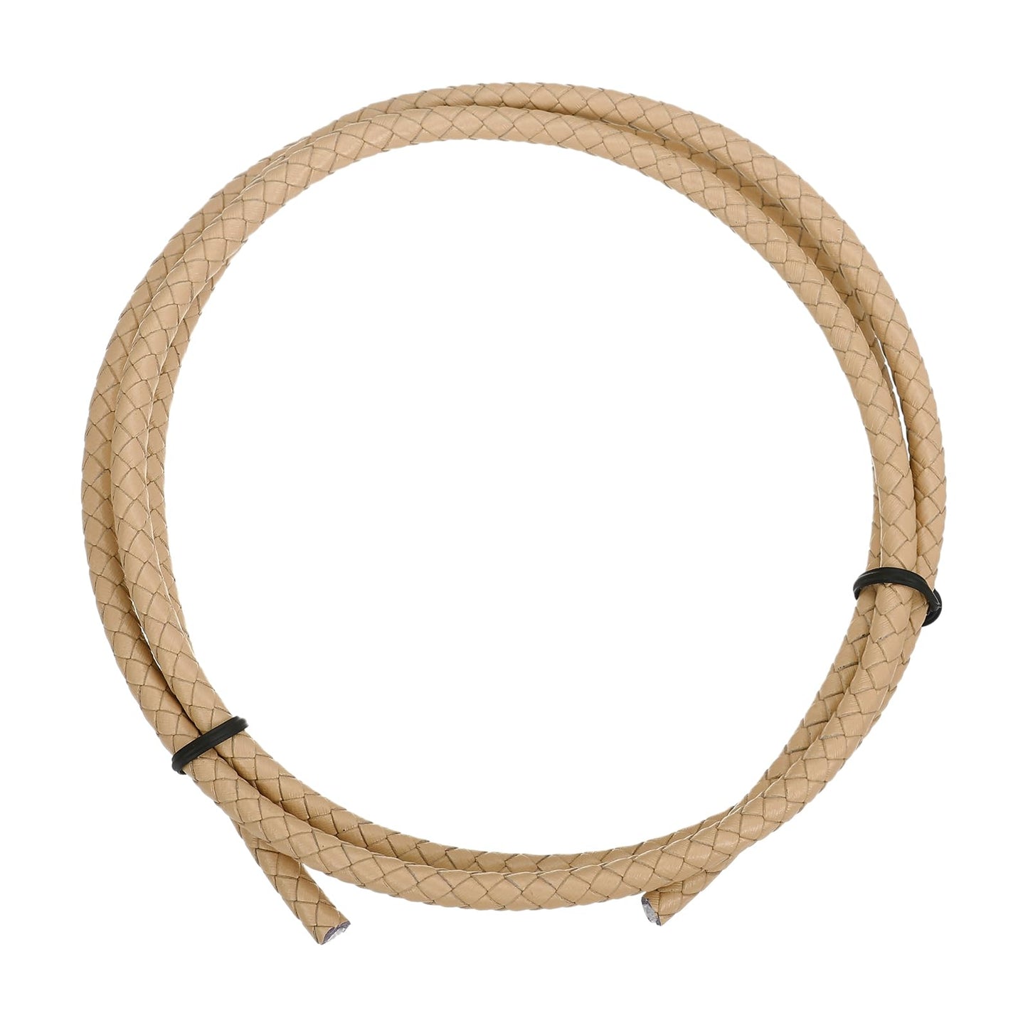 MECCANIXITY 1.1 Yards Bolo Tie Cord 6mm Diameter Round Braided Leather Strip 1 Meter Long for Bracelet Necklace Beading, Yellow WN420