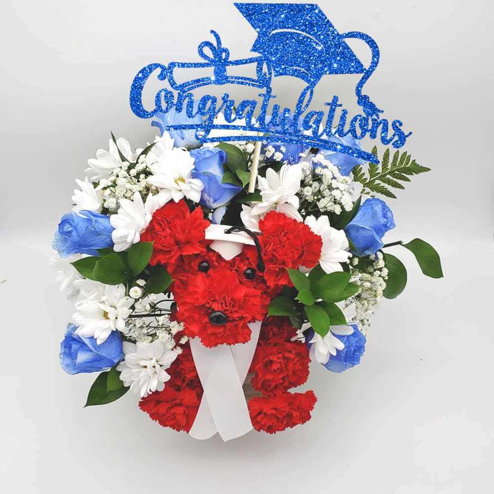 Congratulations 2026 Graduation Cake Topper Red Glittery Class of 2026 Cake Topper Congrats Grad Party Cake Decor for 2026 Senior High School College Grad Party Supplies Decorations BST220