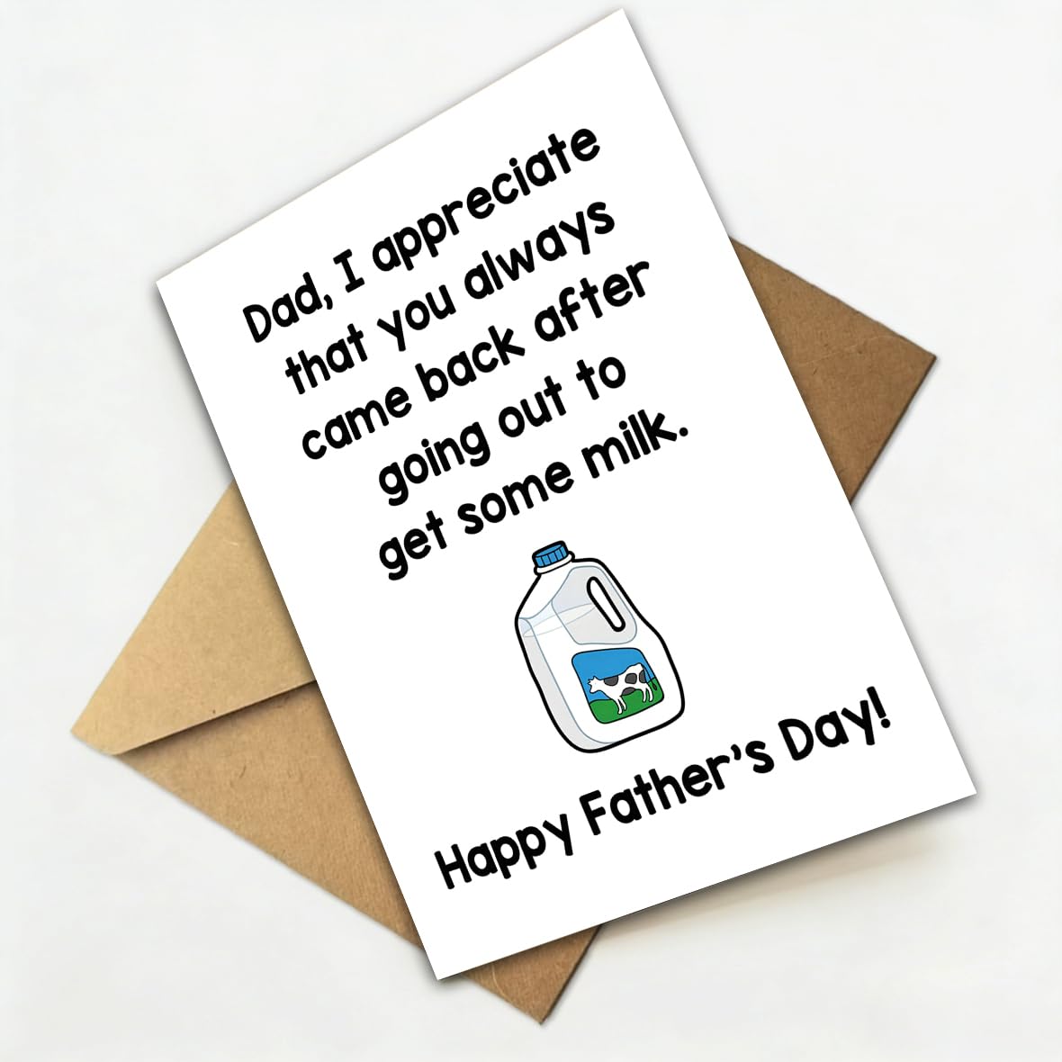 Funny Fathers Day Card for Dad, Fathers Day Gift for Dad, with Kraft Envelope and Gold Seal Sticker BST220