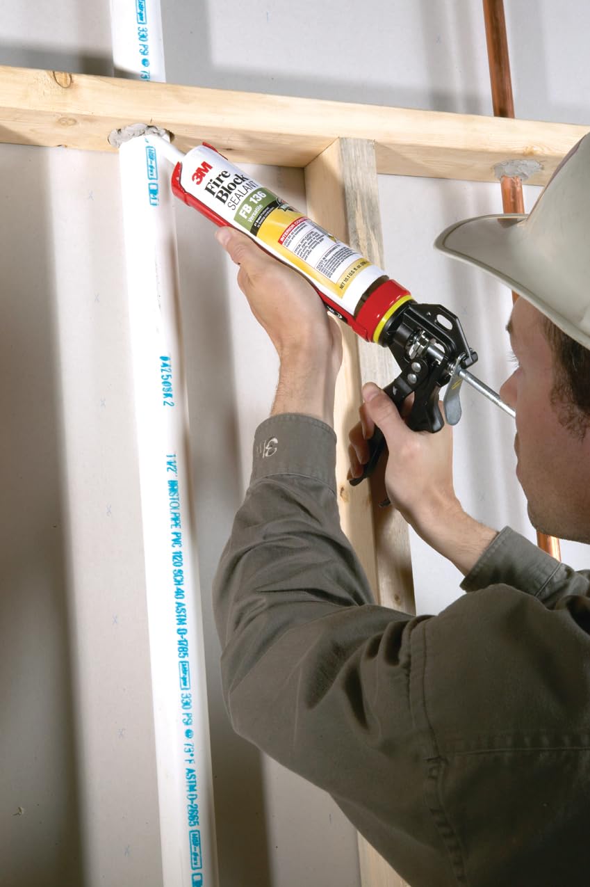 3M Fire Block Sealant FB 136, Gray Color, Single Component, High Temperature and Smoke Passage Resistant, 10.1 fl oz Cartridge