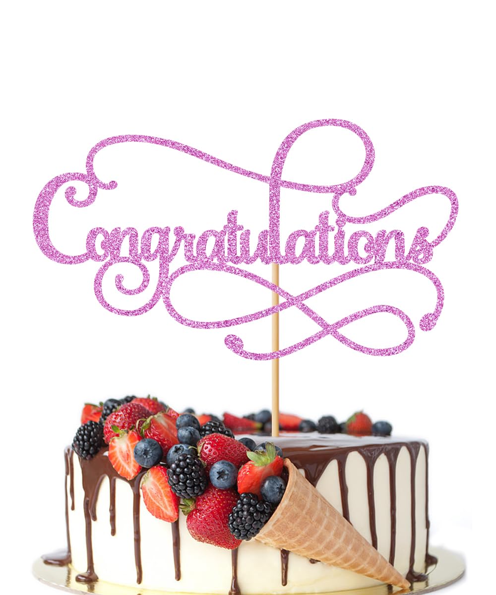 Congratulations Cake Topper,Congratulations 2026 Graduation | Cake Topper,Graduation, Wedding, Retirement, Birthday, Anniversary, Celebration Party Decorations Supplies (Black Gold) BST202