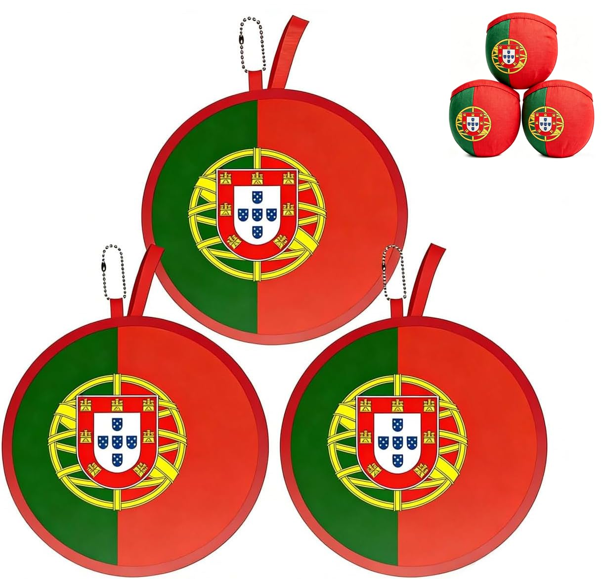 2026 World Cup Canada Flag Folding Hand Fans 3 PCS, 8.2" Fabric Round Foldable Fans with Matching Storage Pouches, Portable Hanging Fans for Game Day and Party Canada BST220
