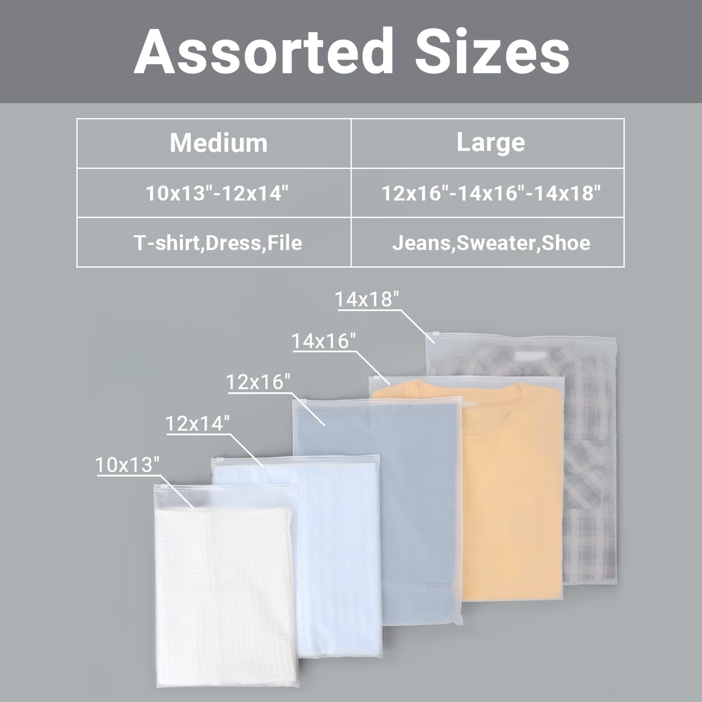 Clear Swimsuit Storage Bags, Clear Shirt Packaging Bags for Bikini, Swimwear, Bathing Suit Storage, 12x8 inch, Pack of 50, Waterproof, 3 Mil BST220