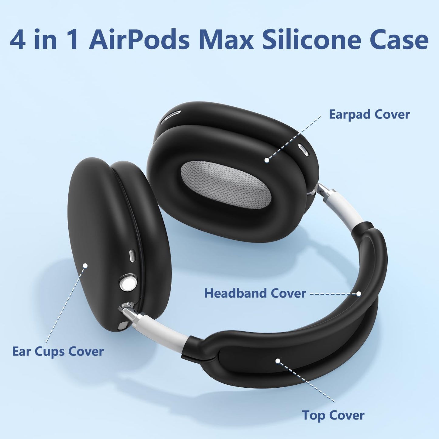 Case for Airpods Max Headphones, Ear Pad Case Cover/Ear Cups Cover/Headband Cover for AirPods Max 2 & 1 (USB-C/Lightning) (2026/2024/2020), Silicone for Apple Airpod Max 2,Accessories Cases,Deep Green WN420