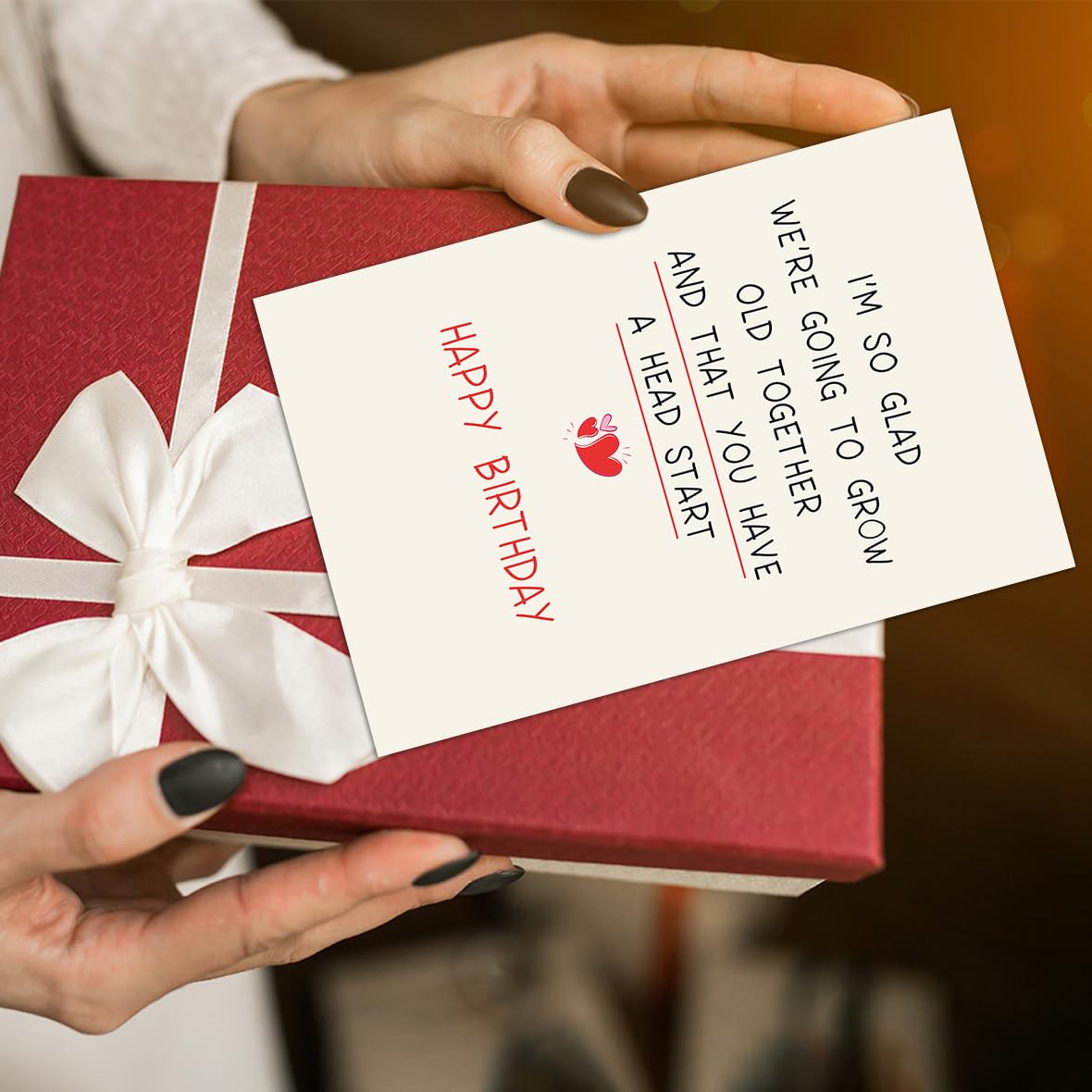 fancu Funny Birthday Card for Boyfriend, Cheeky Card for Husband | 5 x 7 inch cheeky birthday card with matte finish, printed message, red envelope, and sticker for boyfriend or husband BST202