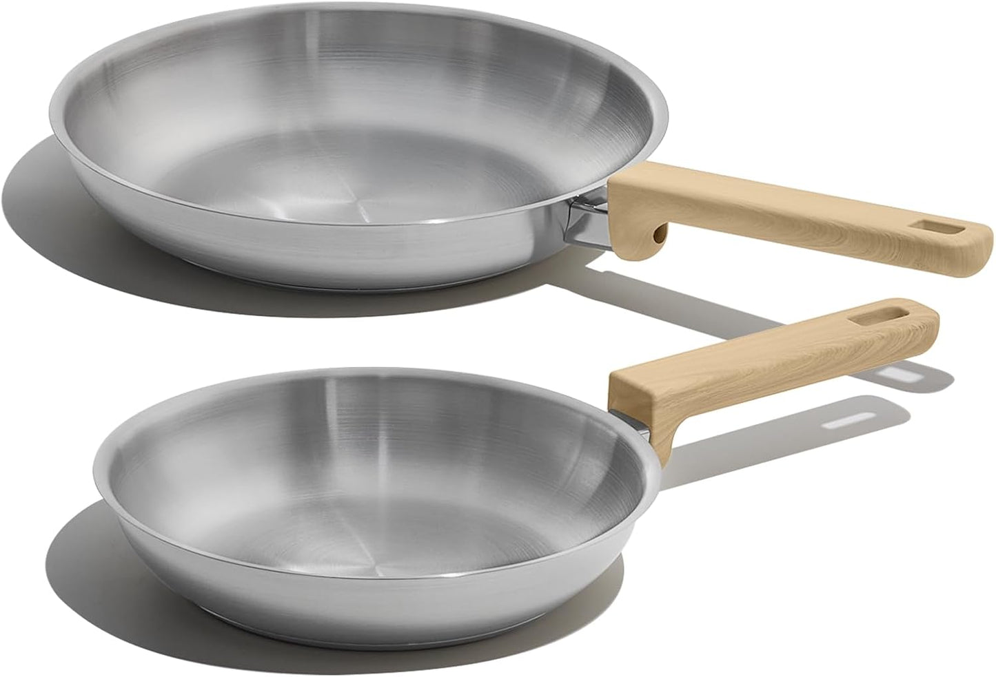 CAROTE 10"+ 8" Stainless Steel Frying Pan set, Non-Toxic Fry Pan Egg Pan Omelet Pan,Fast & Even Heat, Induction, Ceramic and Gas Cooktops Compatible BST202