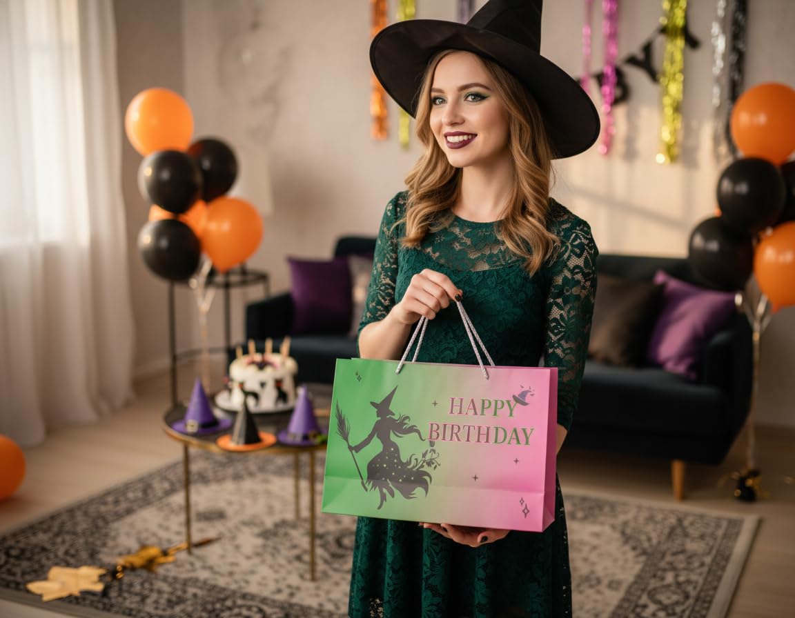 Kecorax Birthday Gift Bag for Women, 14" Large Birthday Bags Set for Girls with Tissue Paper, Card and Ribbons, Suitable for Birthday-themed Parties BST220