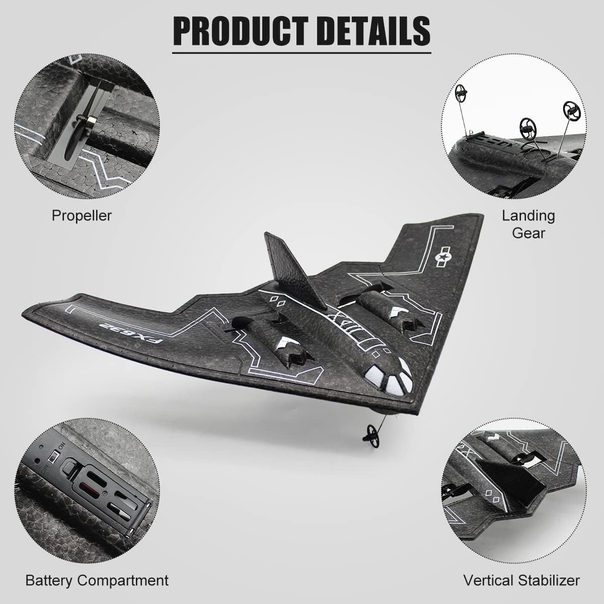 RC Airplane Remote Control B-2 Spirit Stealth Bomber Plane 62