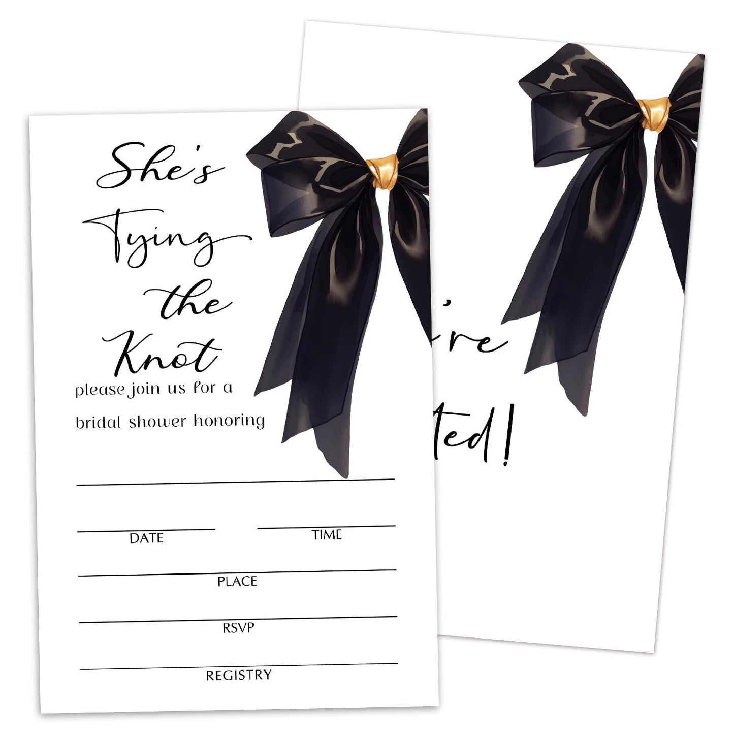 50 Years Anniversary Bridal Shower Invitations Cards, Set of 25 Gold Foil Floral Fill in Style 50th Year Wedding Invites Cards with Envelopes for Couples Marriage Party Supplies-T05 WN420