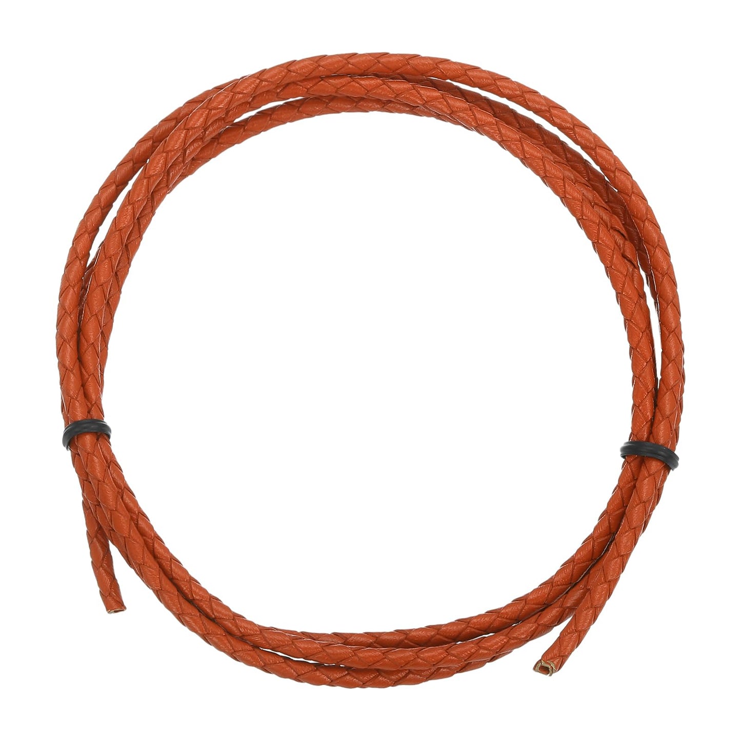 MECCANIXITY 1.1 Yards Bolo Tie Cord 6mm Diameter Round Braided Leather Strip 1 Meter Long for Bracelet Necklace Beading, Yellow WN420
