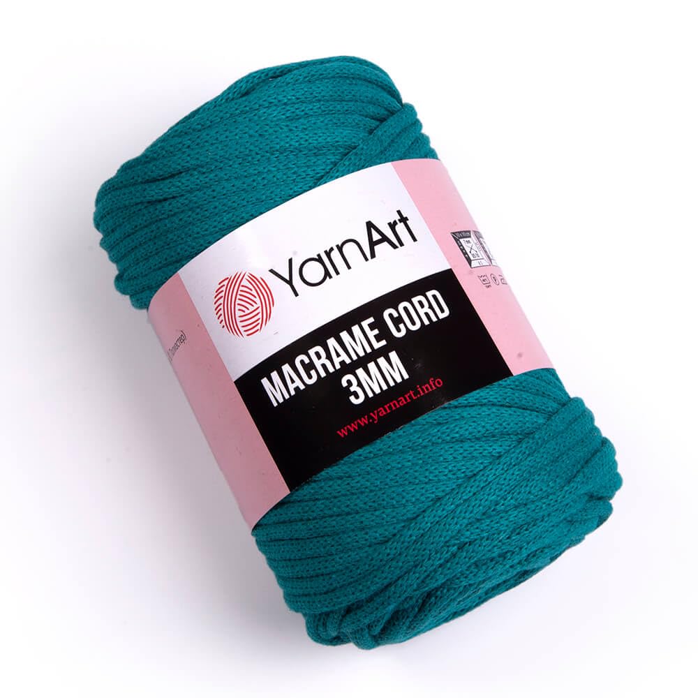 YarnArt Macrame Cord 3mm - Macrame Rope for Crafting, Knotting, Wall Hangings, and Home Decor - 60% Cotton 40% Viscose & Polyester, Soft and Durable (759-FOREST Green) BST220